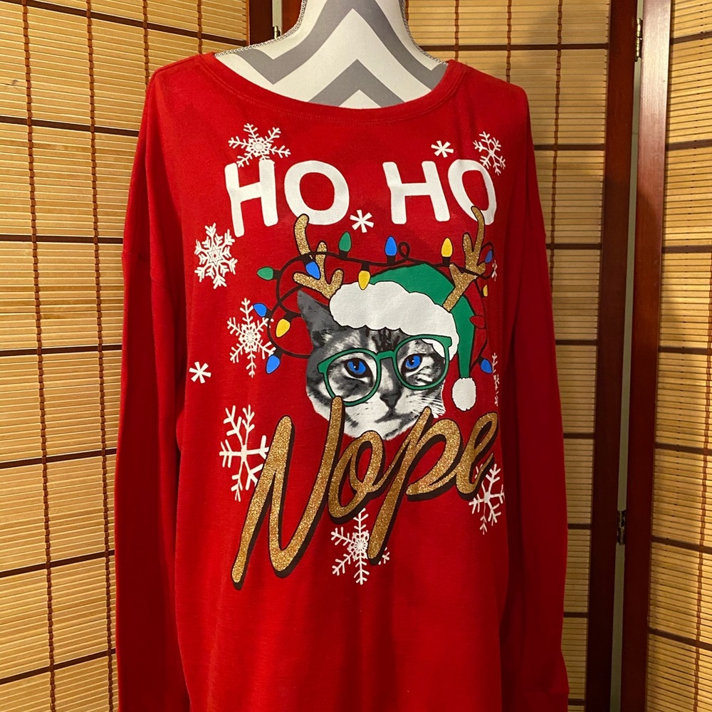 No Boundaries Christmas Cat Sweater